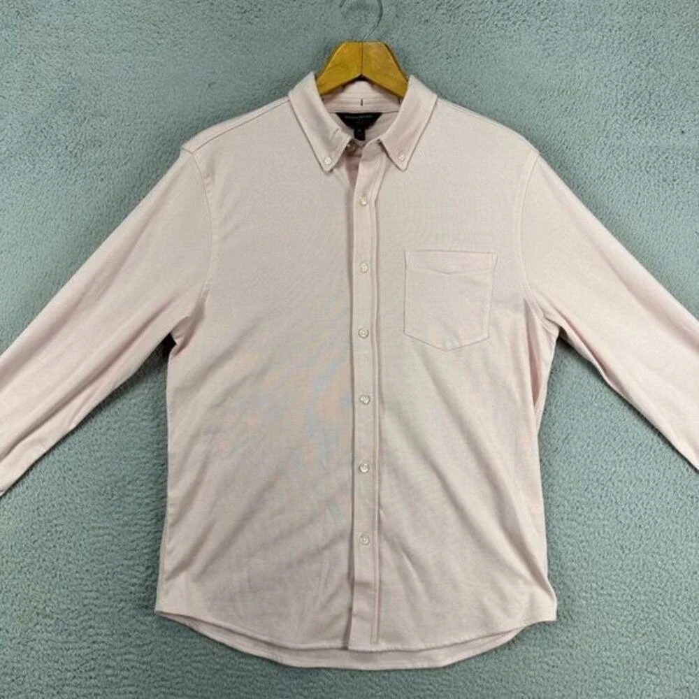 Banana Republic Button Down Shirt Adult Medium Pink Slim Fit Pocket Mens NEW